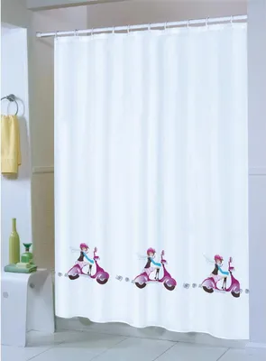 Produktbild von MSV Premium Anti-Schimmel Textil Duschvorhang - Anti-Bakteriell, waschbar, 100% wasserdicht, mit 12 Duschvorhangringen - Polyester, „Jane“ 180x200cm