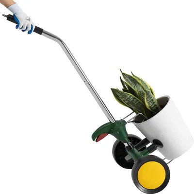 Immagine prodotto di VEVOR, robusto carrello per il trasporto di vasi da giardino con braccio a pinza regolabile, capacità di carico massima di 65 kg, carrello per piante con ventosa e chiusura sicura, adatto per uso interno ed esterno