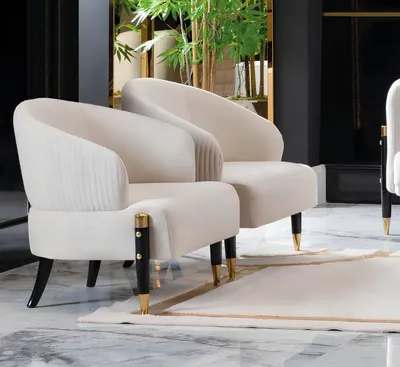 Image de Textile 2x Fauteuil rembourré Chaises Gastro Tissu Salle à manger Nouveau Design Chaise Set