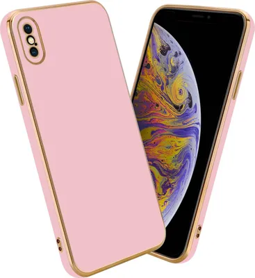 Produktbild von Cadorabo Schutzhülle für Apple iPhone X / XS Hülle in Rosa Handyhülle TPU Silikon Kameraschutz Etui Case