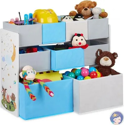 Image de Étagère pour enfants avec motif et 9 tiroirs
