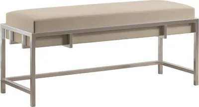 Produktbild von BETTSO Polsterbank LAMO dunkelbeige, auf Chromgestell Royal Velvet Stoff