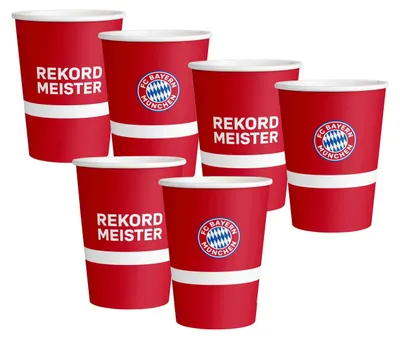 Produktbild von Amscan 9906508 - FC Bayern München - Pappbecher (6 Stück, 500ml)