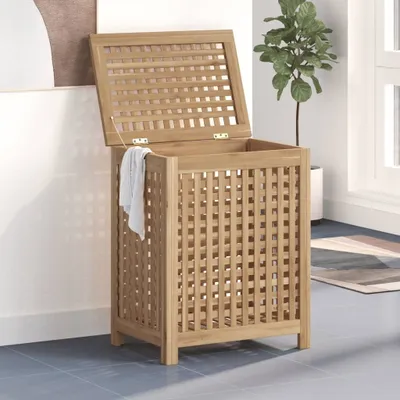 Produktbild von Möbel Wäschebehälter 50x35x60 cm Massivholz Teak - Wäschekörbe 340761