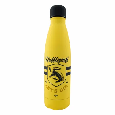 Obrázok produktu pre Cinereplicas Harry Potter - Fľaša na vodu z nerezovej ocele s izoláciou 500 ml Hufflepuff Come on - oficiálne licencované