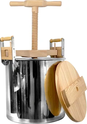 Produktbild von Sauerkrautfass mit Spindelpresse aus Holz Pökel Fass 50 Liter Edelstahl Surfass