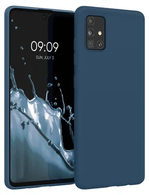 Produktbild von kwmobile Handyhülle für Samsung Galaxy A51 Hülle - TPU Case - Kabelloses Laden - Schutzhülle Cover in Marineblau