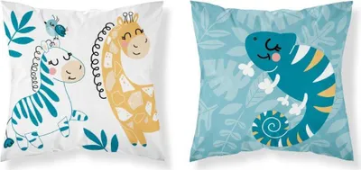 Produktbild von Poszewka na poduszkę, poszewka dziecięca 100% bawełna 40x40cm zwierzęta, turkusowa 3959a