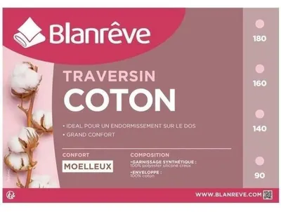 Obrázek produktu pro Perna decorativa cilindrica, Blanreve, Bumbac / Poliester, 140 cm, Alb