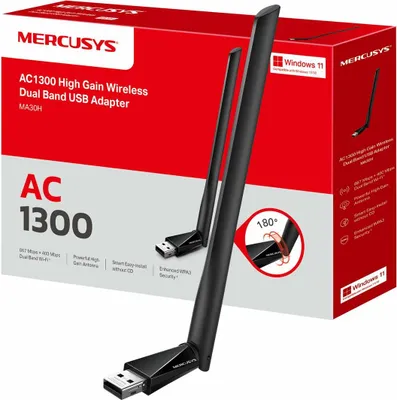 Imagen del producto de MERCUSYS MA30H(EU) Mercusys USB Wi-Fi Adapter MA30H (AC1300/USB Adapter)
