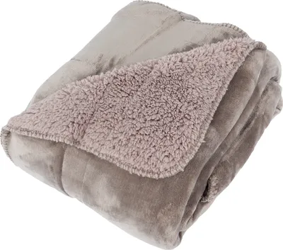 Produktbild von Flanell und Sherpa Wohndecke 150 x 200 cm taupe Oberseite weicher Flanell und Rückseite wärmendes Sherpa