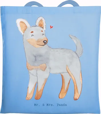 Produktbild von Mr. & Mrs. Panda Tote Bag Prager Rattler Lebensretter - Sky Blue - Geschenk, Büchertasche, Pincher, Unitasche, Tasche, Tragetasche, Shopping