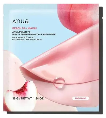 Produktbild von Anua, Peach 70, Kollagen, Aufhellende Tuchmaske, fü r Gesicht, 38 g