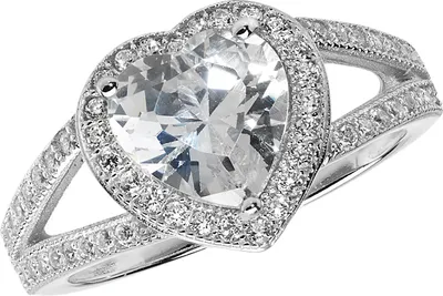 Produktbild von Eleganter 925 Sterling Silber Herz Damen - Ring mit Zirkonia, 59 (18.8); TRS22266RSR