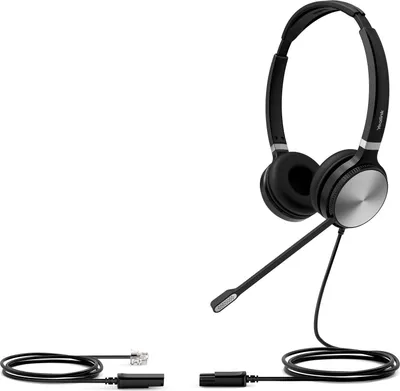 Productafbeelding van Yealink YHS 36 Dual, bedrade hoofdtelefoon met hoofdband, geschikt voor kantoor/callcenter, zwart, zilver