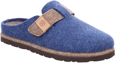 Produktbild von Rohde Damen Pantoffel Filz Hausschuh Klettverschluss Wechselfußbett D.Meran 6812, Größe:40 EU, Farbe:Blau