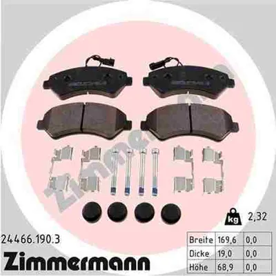 Produktbild von ZIMMERMANN Bremsbeläge Satz Vorne Bremsklötze für FIAT Ducato Kastenwagen (250, 290) 24466.190.3