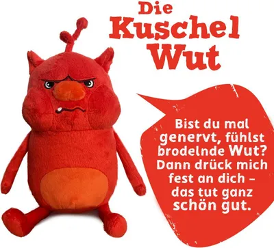 Produktbild von Plüschtier KuschelWut Rot, Trostspender zum Abreagieren von Wut
