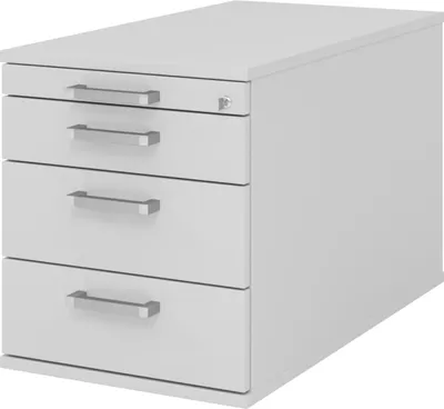Produktbild von bümö office Rollcontainer - mit 3 Schubladen - Griff: Chromgriff (Metall), Nachbildung: Grau