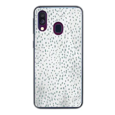 Produktbild von MuchoWow® Handyhülle Schutzhülle Hülle für Samsung Galaxy A40 Polka dots - Marmor - Weiß Silikon Softcase Handy Hülle - Handy-Tasche