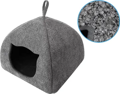 Produktbild von Mačacia chata, mačacia jaskyňa, miesto na spanie, mačací box, teplý mačací box, mačací domček, psia jaskyňa, pelech pre domáce zvieratá, textilný domček, grafitová antológia, 1: 38x38x30 cm