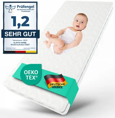 Image de Alavya Home Matelas bébé 70x140x6 cm COZY BASIC mousse à froid, microfibre - blanc