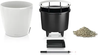 Obrázok produktu pre LECHUZA Kvetináč CLASSICO LS 28 ALL-IN-ONE Set vysoko lesklý biely 16040