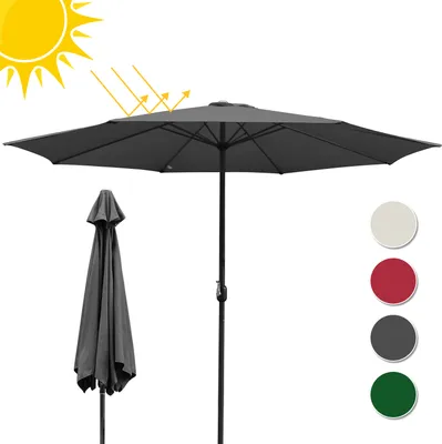 Zdjęcie produktu dla Parasol ogrodowy Hengda, średnica 3,5 m, filtr UV40+, zasilany energią słoneczną, 4 kolory, szary
