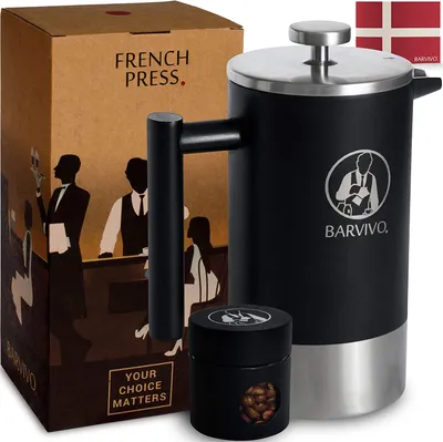Obrázek produktu pro Kávovar s 1litrovým nerezovým termohrnkem, černý, izolovaný