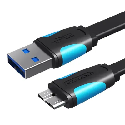 Produktbild von Kabel Vention VAS-A12-B050, USB-A 3.0 auf Micro-B, 0,5 m, schwarz
