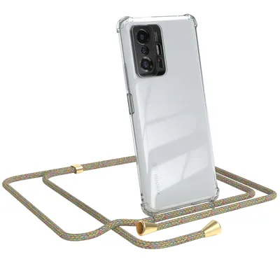 Produktbild von EAZY CASE Handykette kompatibel mit Xiaomi 11T / 11T Pro 5G, Handyhülle mit Umhängeband, Handykordel, Schutzhülle Clear, Band in Bunt