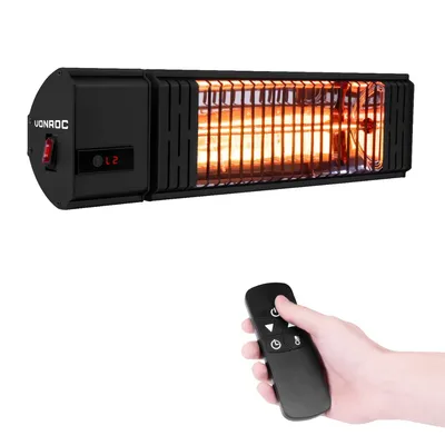Produktbild von Vonroc Terrassenheizung Volsini - Professionel - 2000W - Mit Fernbedienung, Timer, und LCD-Bildschirm Schwarz