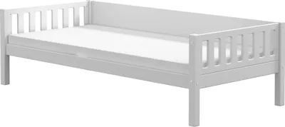 Produktbild von FURNLUX Kinder Einzelbett Viggo Weiss 90x200cm / Hauptfarbe: Weiß / Abmessungen: 98 x 61 x 208 cm