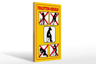Produktbild von Holzschild Hinweis 20x30cm Toiletten Regeln