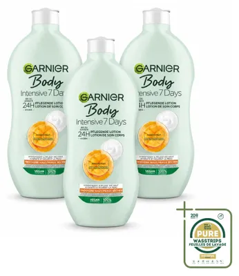 Productafbeelding van 3 x Garnier Intensive 7 Dagen Bodylotion met mango-extract en probiotica, 400 ml - Voordeelverpakking - 3 stuks