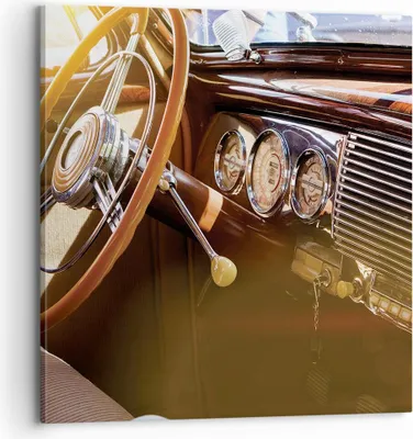 Produktbild von Bild auf Leinwand - Leinwandbild - Einteilig - Auto Retro Vintage - 70x70cm - Wand Bild - Wanddeko - Wandbilder - Leinwanddruck - Bilder - Wanddekoration - Leinwand bilder - Wandbild - AC70x70-4939