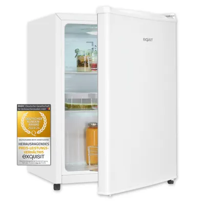 Produktbild von Exquisit Mini Kühlschrank KB560-V-091E weiss | Nutzinhalt: 50 L | Temperaturregelung | 45cm Breite | LED-Beleuchtung | Kompakt