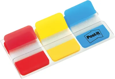 Produktbild von 3M Post-it Index Flags 25mm Strong 66 Tabs 3 Colours 686-RYB, Leere Registerkarte, Blau, Rot, Gelb, Entfernbar, 25,4 mm, 38,1 mm