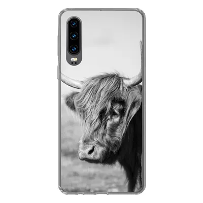 Produktbild von MuchoWow® Handyhülle Schutzhülle Hülle für Huawei P30 Schottischer Highlander - Tiere - Schwarz - Weiß Silikon Softcase Handy Hülle - Kartenbesitzer