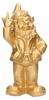 Produktbild von Stoobz design Gartenzwerg - gold - Mittelfinger - 30 cm