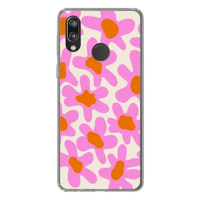 Produktbild von MuchoWow® Handyhülle Schutzhülle Hülle für Huawei P20 Lite (2020) Blume - Rosa - Muster Silikon Softcase Handy Hülle - Kartenhalter - Geburtstag Teenager