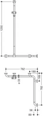 Produktbild von HEWI 801.35.99340 95 Dusch-Wannenhdl. AM1:1250,