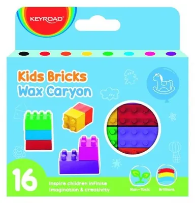 Produktbild von Keyroad Wachsmalstifte Block 16 Farben Kreativ-Set