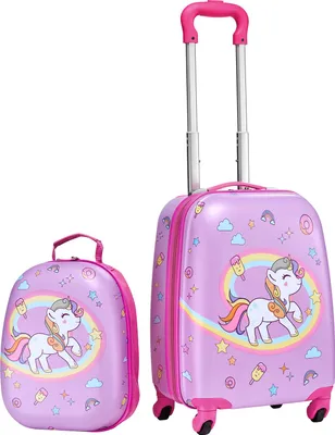 Produktbild von 2 tlg. Kinderkoffer Set, 457, 2 mm, Hartschalenkoffer mit Rollen & Rucksack, Kindertrolley, Kids Suitcase, perfekte Geschenke für Jungen und Mädchen