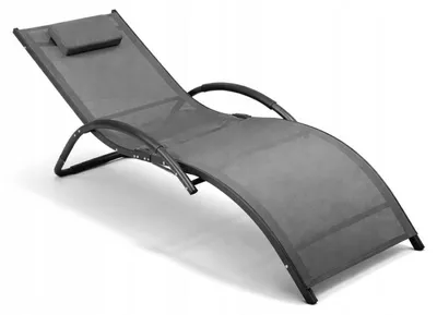 Zdjęcie produktu dla Leżak aluminiowy ogrodowy nowoczesny fotel leżanka Zero Gravity Swing szary