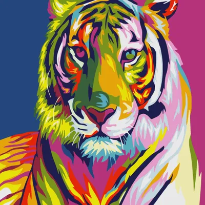 Produktbild von Malen nach Zahlen 5d Diamond Painting Bunter Tiger Malen nach Zahlen 20x30cm