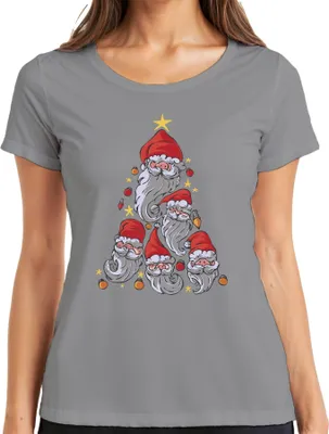 Produktbild von Gnome Weihnachtsbaum Elfen Schweden Wichtel - Weihnachten Weihnachtsgeschenk Christmas Damen T-Shirt, Grau, L
