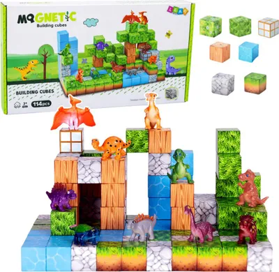 Produktbild von Magnetische Bausteine ​ ​ Würfel Quadratische Welt 3D 114 Teile.