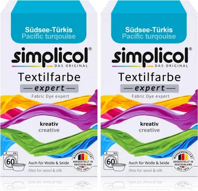 Produktbild von Simplicol Textilfarbe expert Südsee-Türkis 150g - Farbe zum Färben (2er Pack)