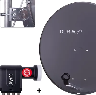 Produktbild von DUR-line MDA 80 Satellitenschüssel anthrazit + Octo LNB